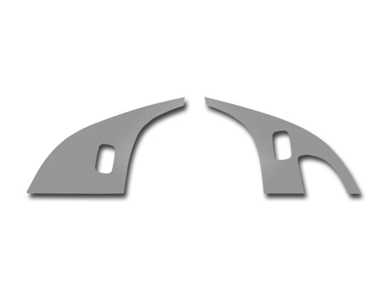 C6 Corvette Door Lock Trim Plate 2Pc w/ No Option Buttons - Brushed Stainless Steel