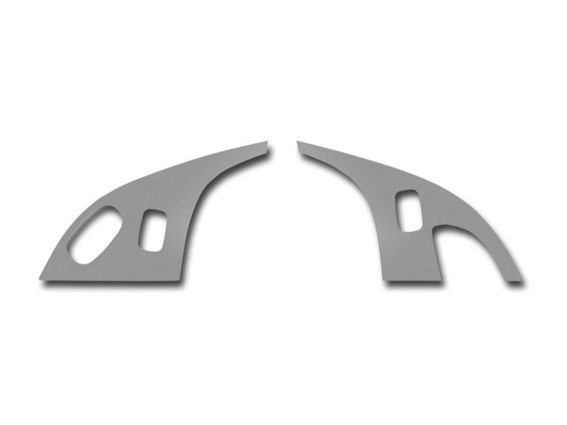 C6 Corvette Door Lock Trim Plate 2Pc w/ Option Buttons - Brushed Stainless Steel