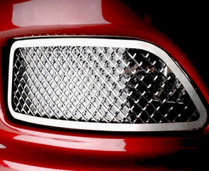 C6 Corvette Driving Light Covers - 2Pc Laser Mesh Polished Stainless Steel