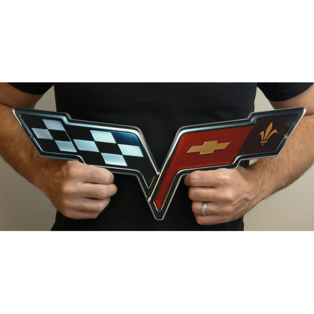 Corvette Sign Without Label C6 Corvette Emblem Steel Sign (2005-2013) | Corvette Store Online