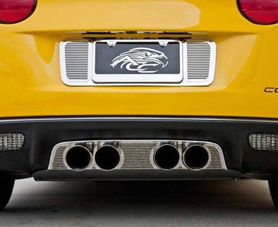 C6 Corvette Exhaust Filler Panel Billet Style - Polished Stainless Steel