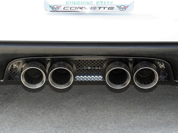 C6 Corvette Exhaust Filler Panel Laser Mesh "Blakk Stealth" Stainless Steel (NPP Version)