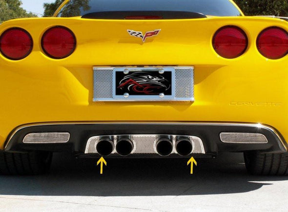 C6 Corvette Exhaust Filler Panel Perforated Stainless Steel (NPP Dual Mode Exhaust)