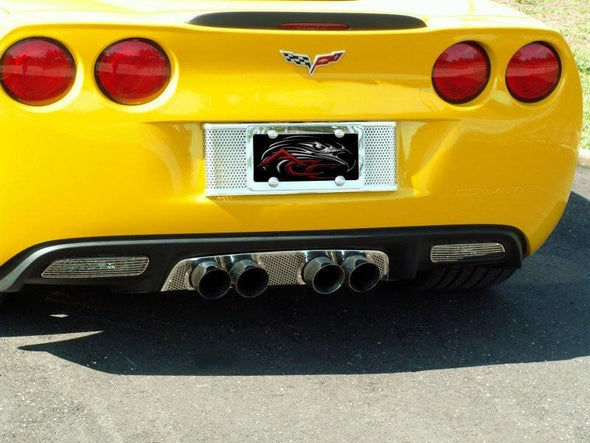 C6 Corvette Exhaust Filler Panel Perforated Stainless Steel (NPP Dual Mode Exhaust)