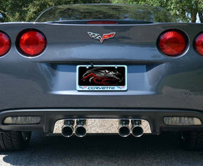 C6 Corvette Exhaust Filler Panel Plain Polished Stainless Steel