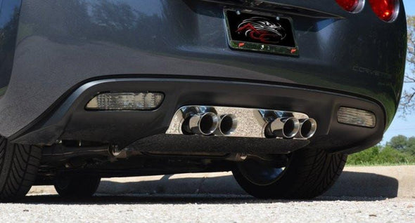 C6 Corvette Exhaust Filler Panel Plain Polished Stainless Steel