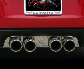 C6 Corvette Exhaust Filler Panel Polished Stainless Steel - Borla Stinger / Touring Quad Round Tips