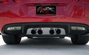 C6 Corvette Exhaust Filler Panel Polished Stainless Steel - Corsa 3.5 inch Quad Tips