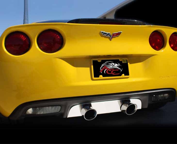 C6 Corvette Exhaust Filler Panel Polished Stainless Steel - Corsa 4 inch Dual Tips