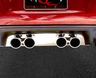 C6 Corvette Exhaust Filler Panel Polished Stainless Steel - Flowmaster Quad Tips