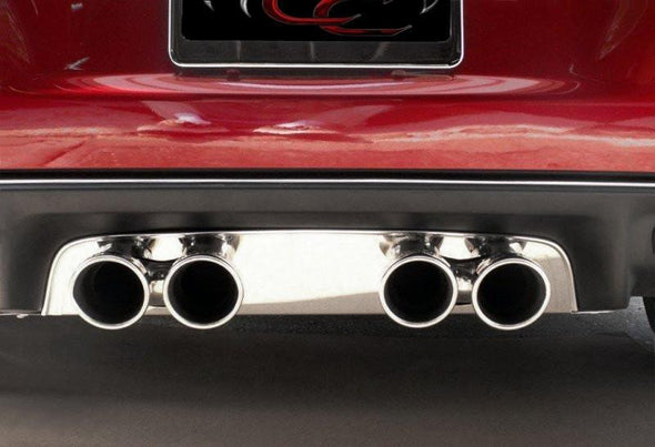 C6 Corvette Exhaust Filler Panel Polished Stainless Steel - Flowmaster Quad Tips