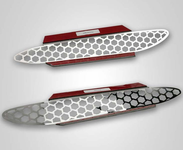 C6 Corvette Front Vent Grilles | Matrix Series | 2 pc Polished Stainless Steel