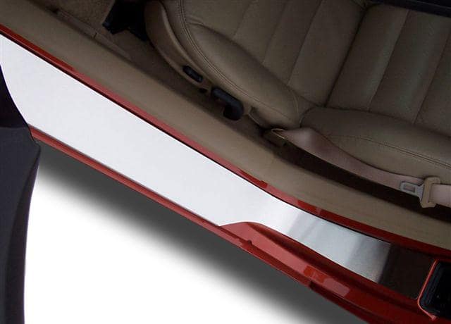 C6 Corvette Full Outer Doorsills Brushed Stainless Steel Plain