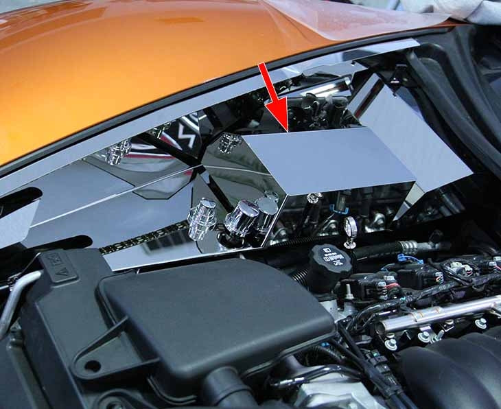 C6 Corvette Fuse Box Cover - 2005-2013 Polished Stainless Steel