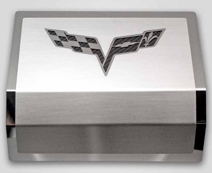 C6 Corvette Fuse Box Cover | Brushed/Polished w/ Colored Inlay