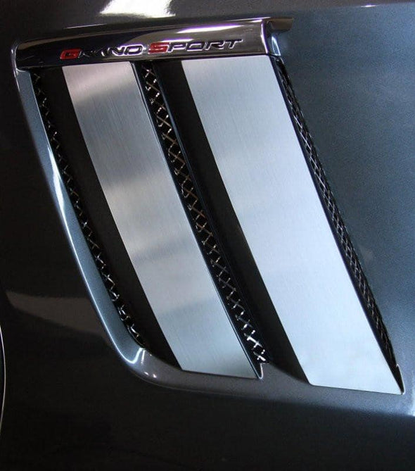 C6 Corvette Grand Sport Fender Trim Plates - Brushed Stainless Steel