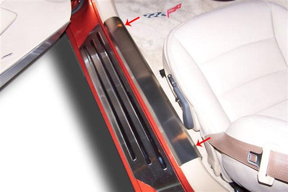 C6 Corvette Inner Doorsills Brushed Stainless Steel