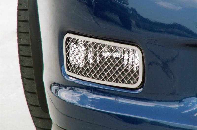 C6 Corvette Laser Mesh Driving Light Covers Polished Stainless Steel - Z06 / Grand Sport / ZR1