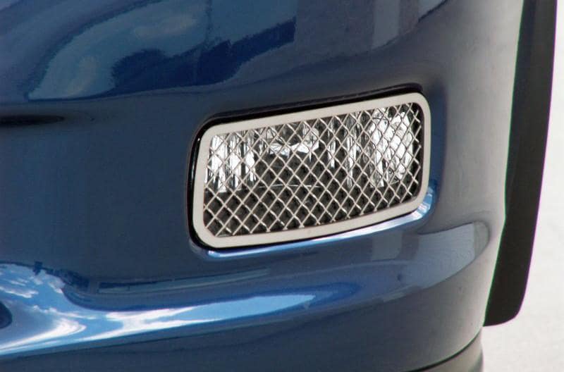 C6 Corvette Laser Mesh Driving Light Covers Polished Stainless Steel - Z06 / Grand Sport / ZR1