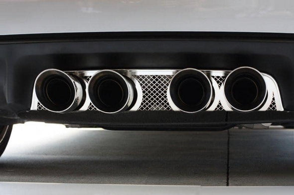 C6 Corvette Laser Mesh Exhaust Filler Panel Polished Stainless Steel - Corsa 4 inch Quad Tips