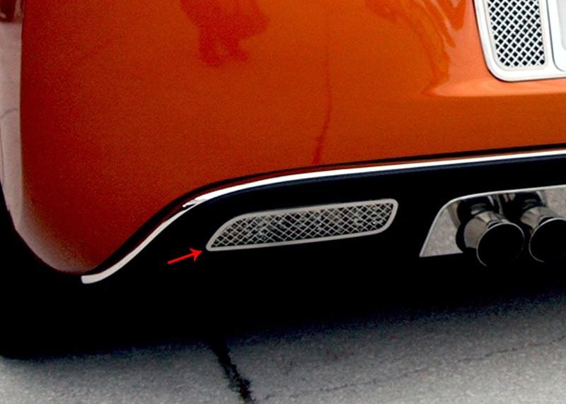 C6 Corvette Laser Mesh Reverse Light Covers - Polished Stainless Steel