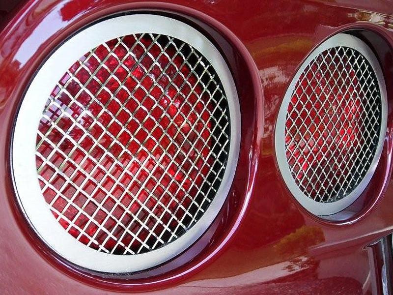 C6 Corvette Laser Mesh Taillight Grilles - Polished Stainless Steel