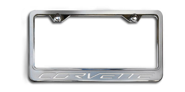 C6 Corvette License Plate Frame with "Corvette" Lettering