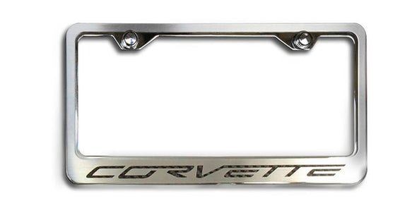 C6 Corvette License Plate Frame with "Corvette" Lettering