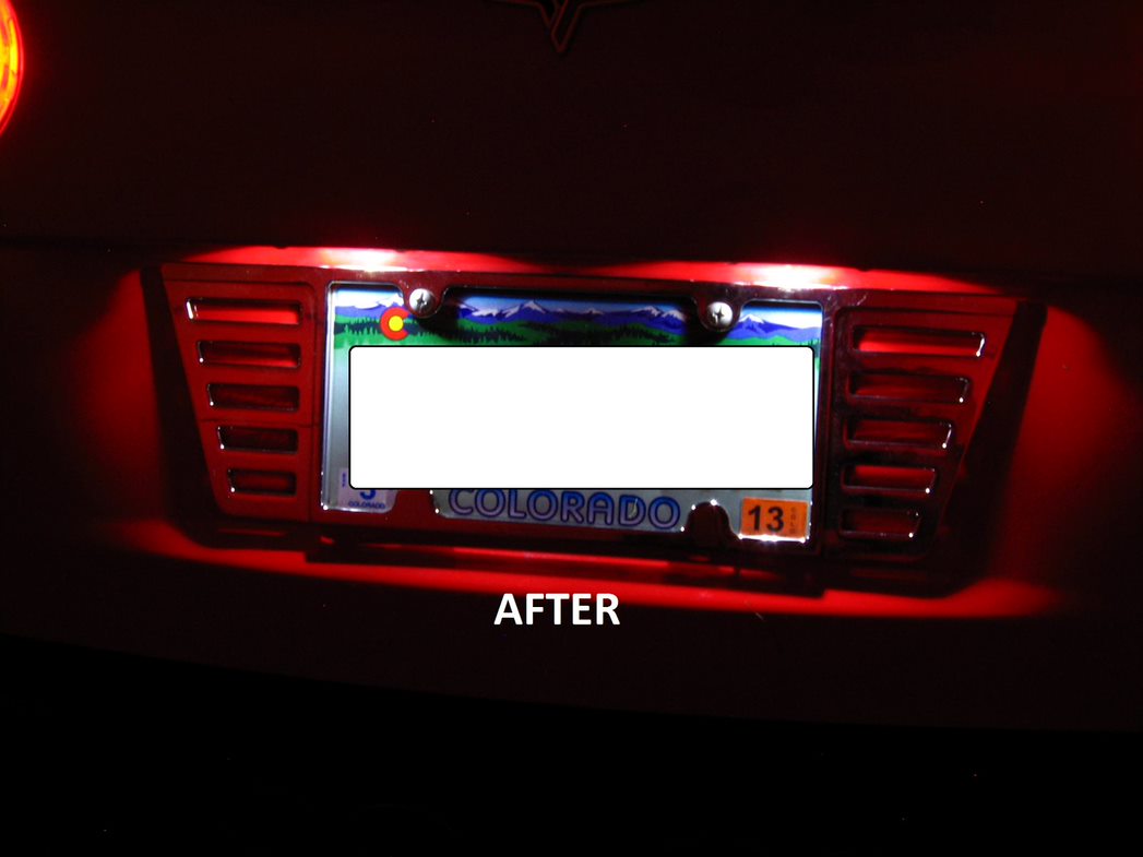 C6 Corvette License Plate Lights - White LED Bulbs