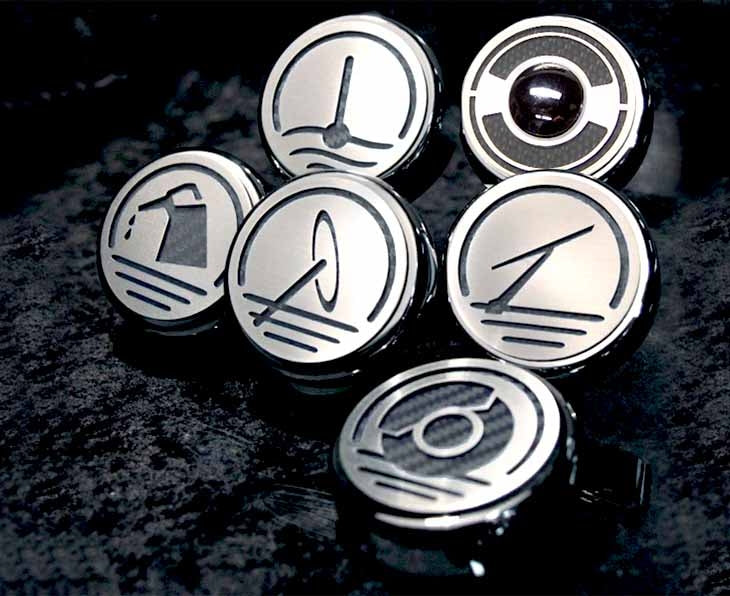 C6 Corvette (Manual) Executive Series Fluid Cap Cover 6Pc Set