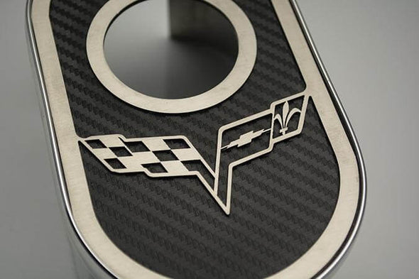 C6 Corvette Master Cylinder Cover Crossed Flags Emblem