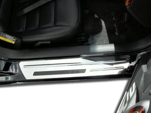 C6 Corvette Outer Doorsill Inserts Polished Stainless Steel w/ Chrome Ribs