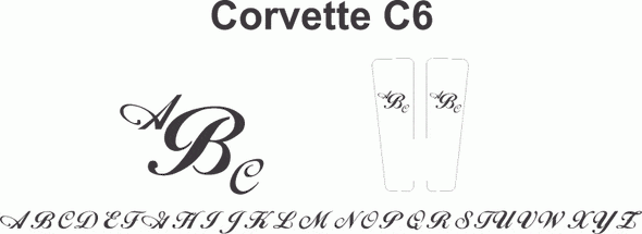 C6 Corvette Polished Stainless Steel Vanity Plates w/ Personalized Monogram Etching