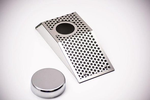 C6 Corvette Power Steering Reservoir Cover w/ Cap - 2008-2013 Polished Perforated Stainless Steel