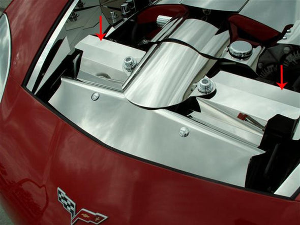C6 Corvette Radiator Cover Component - Polished Stainless Steel (LS2 and LS7)