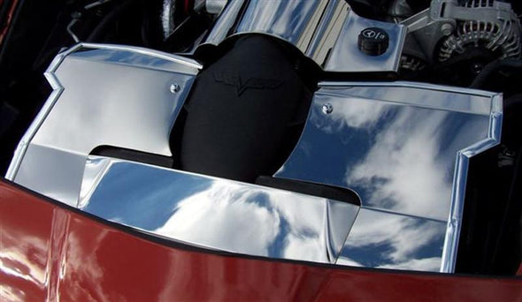 C6 Corvette Radiator Cover - Polished Stainless Steel (2005-2007)