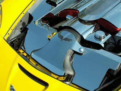 C6 Corvette Radiator Cover - Polished Stainless Steel (2008-2013)