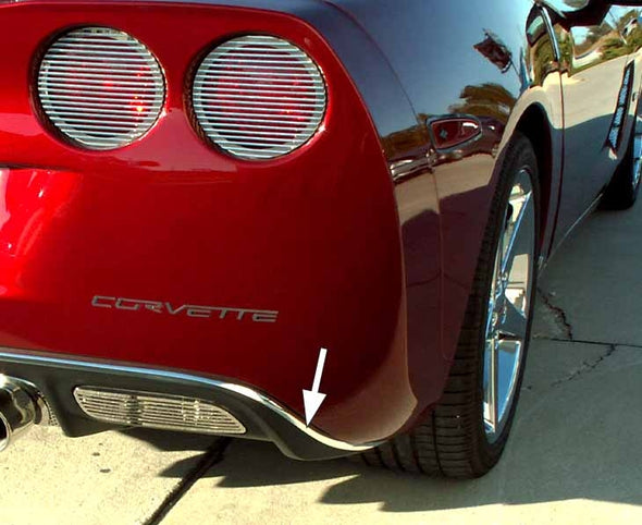 C6 Corvette Rear Valance Trim - Classic Chrome 2005-2013