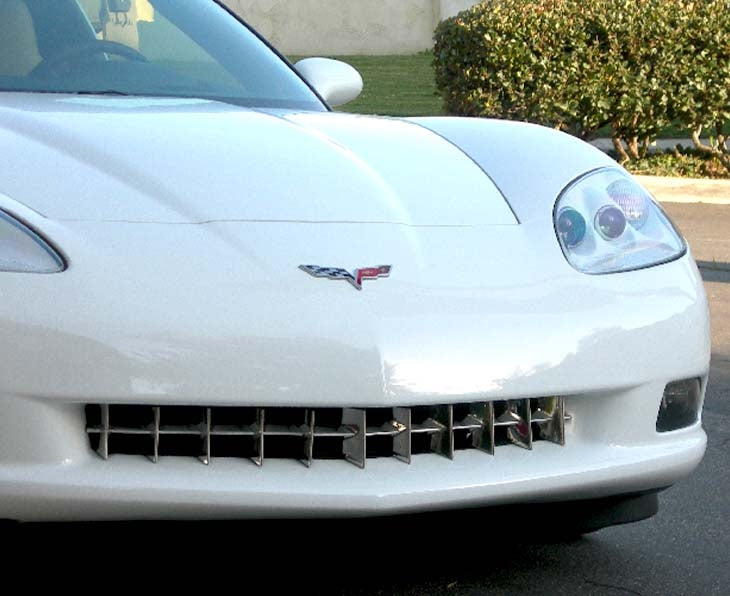 C6 Corvette Retro Front Grille - Polished Stainless Steel