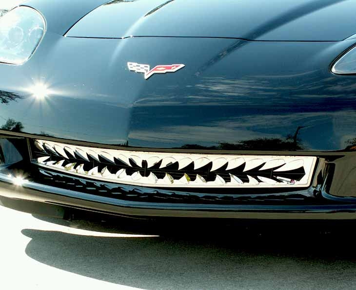 C6 Corvette Shark Tooth Front Grille - Polished Stainless Steel