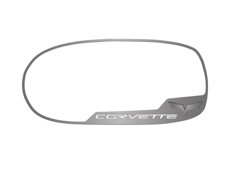 C6 Corvette 2005-2013 Side View Mirror Trim Crossed Flags 2 Piece