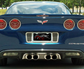 C6 Corvette Tag Back Laser Mesh - Polished Stainless Steel