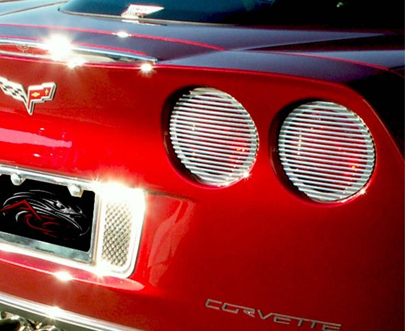 C6 Corvette Taillight Covers | Billet Style | 4 pc | Polished | 2005-2013