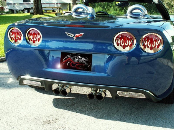 C6 Corvette Taillight Covers Flame Style | 4 pc | Polished