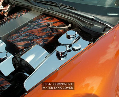 C6 Corvette Water Tank Cover - 2005-2013 Polished Stainless Steel (Manual)