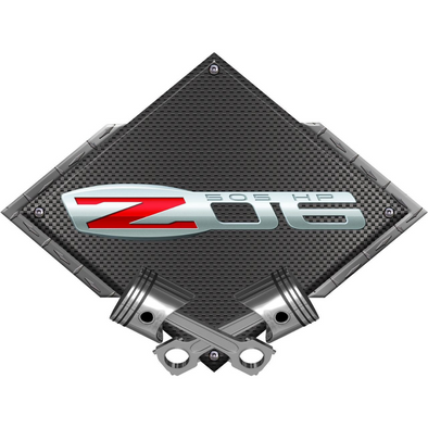 C6 Corvette Z06 Black Diamond Cross Pistons Steel Sign