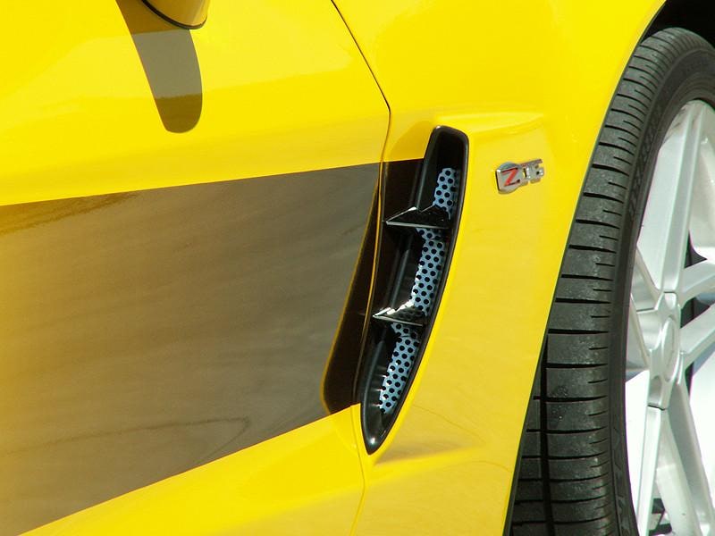 C6 Corvette Z06 Vent Spears w/ Perforated Vents - 6Pc Polished Stainless Steel