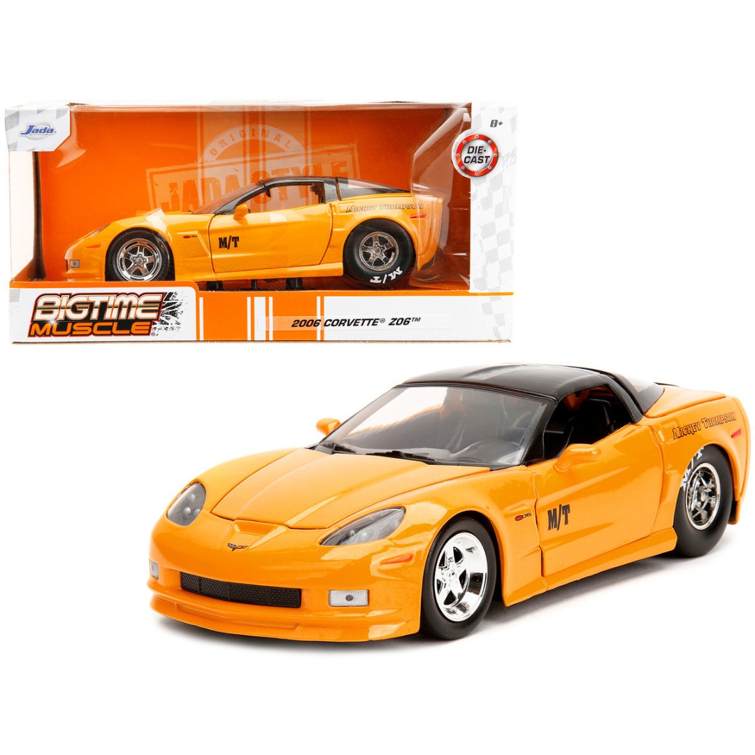 C6 Corvette Z06 Yellow "Mickey Thompson" 1/24 Diecast Model Car by Jada