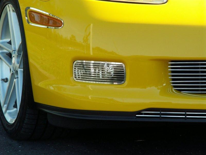 C6 Corvette Z06 / ZR1 / Grand Sport Driving Light Covers | Polished Billet Style | 2005-2013
