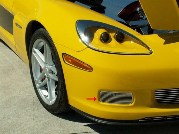 C6 Corvette Z06 / ZR1 / Grand Sport Driving Light Covers | Polished Billet Style | 2005-2013